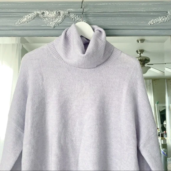 SOLD NWT Anthropologie Splendid Funnel Turtleneck Lavender Wool Sweater XL - Picture 4 of 6